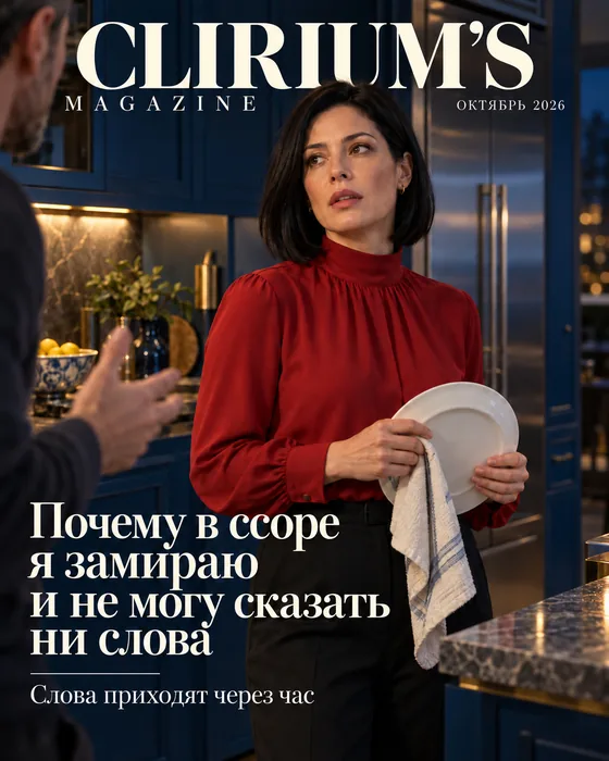 Обложка Clirium’s Magazine: Почему в ссоре я замираю и не могу сказать ни слова
